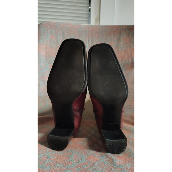 Worthington Women's Burgundy Leather  Heel Boots Size 8.5M‎ - Picture 5 of 8